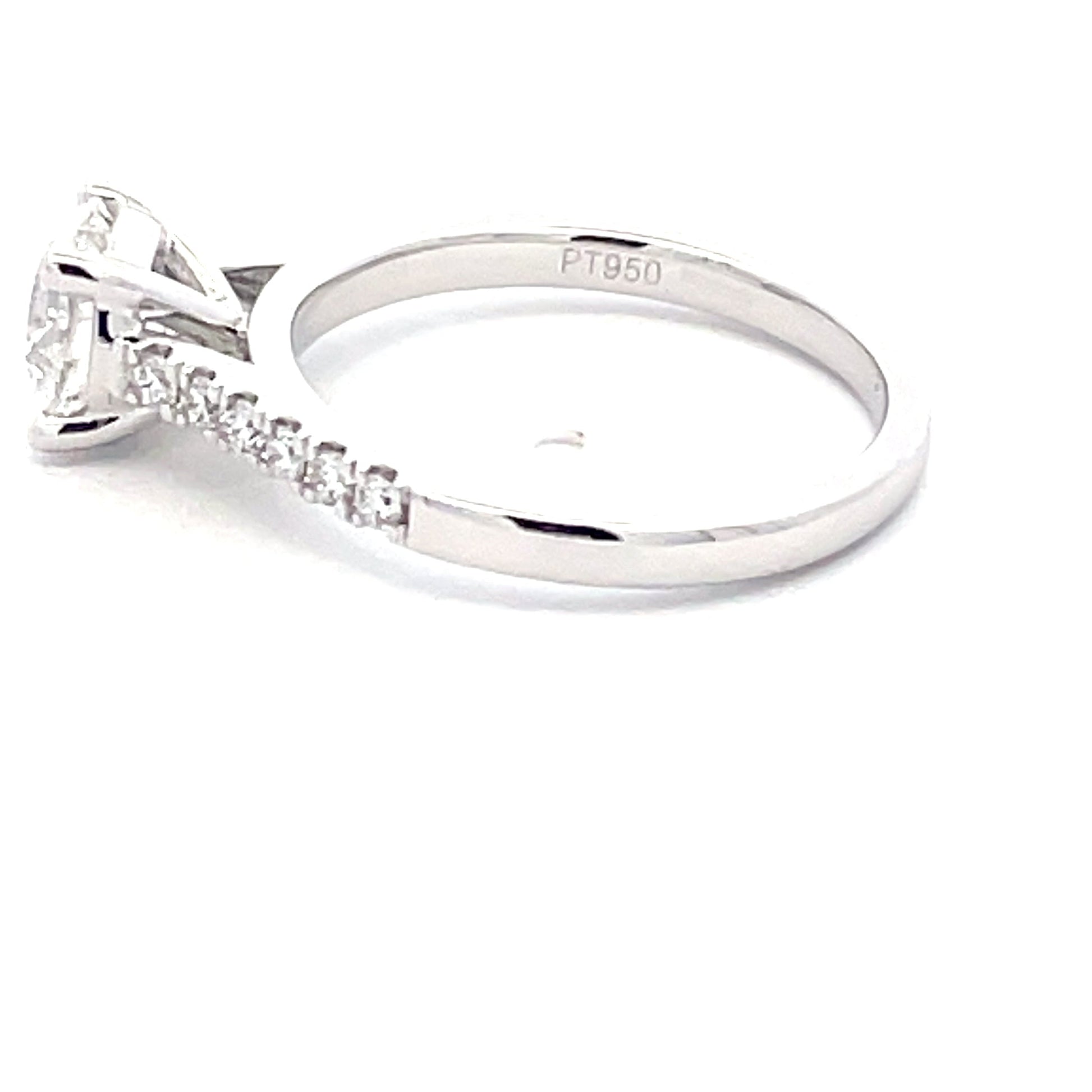 Platinum Round Brilliant Cut Diamond Solitaire With Diamond Set Shoulders - 1.45cts Gardiner Brothers