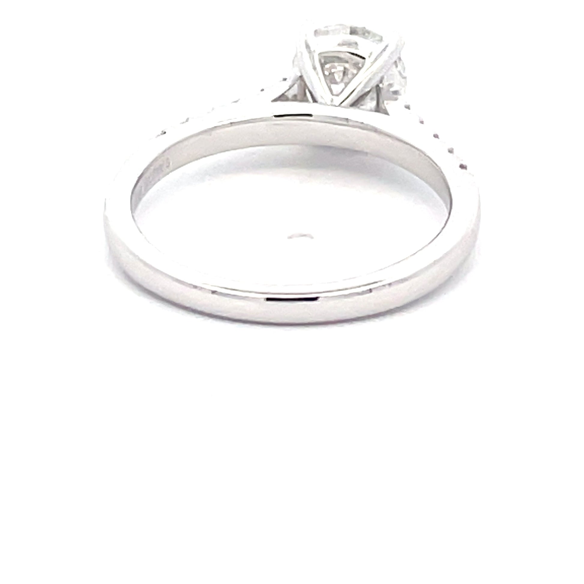 Platinum Round Brilliant Cut Diamond Solitaire With Diamond Set Shoulders - 1.45cts Gardiner Brothers