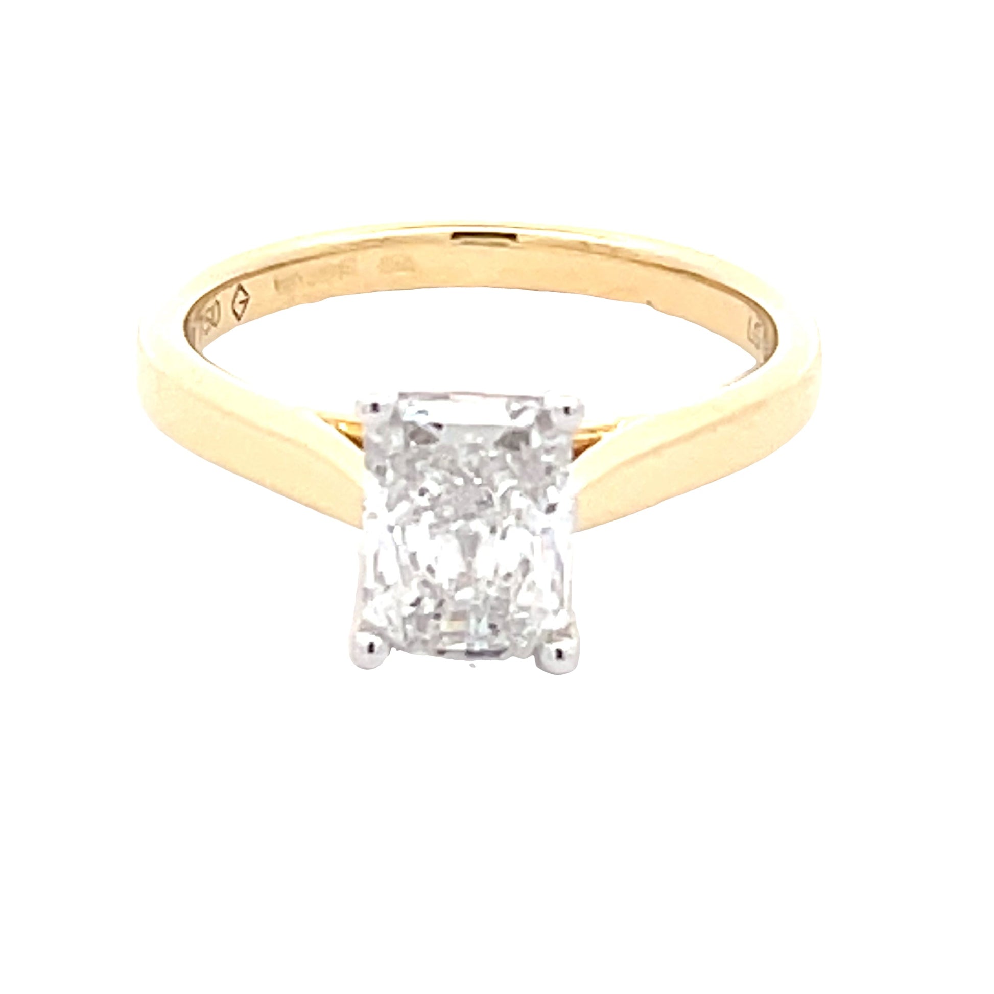 Lab Grown Radiant Cut Diamond Solitaire Ring - 1.21cts  Gardiner Brothers   