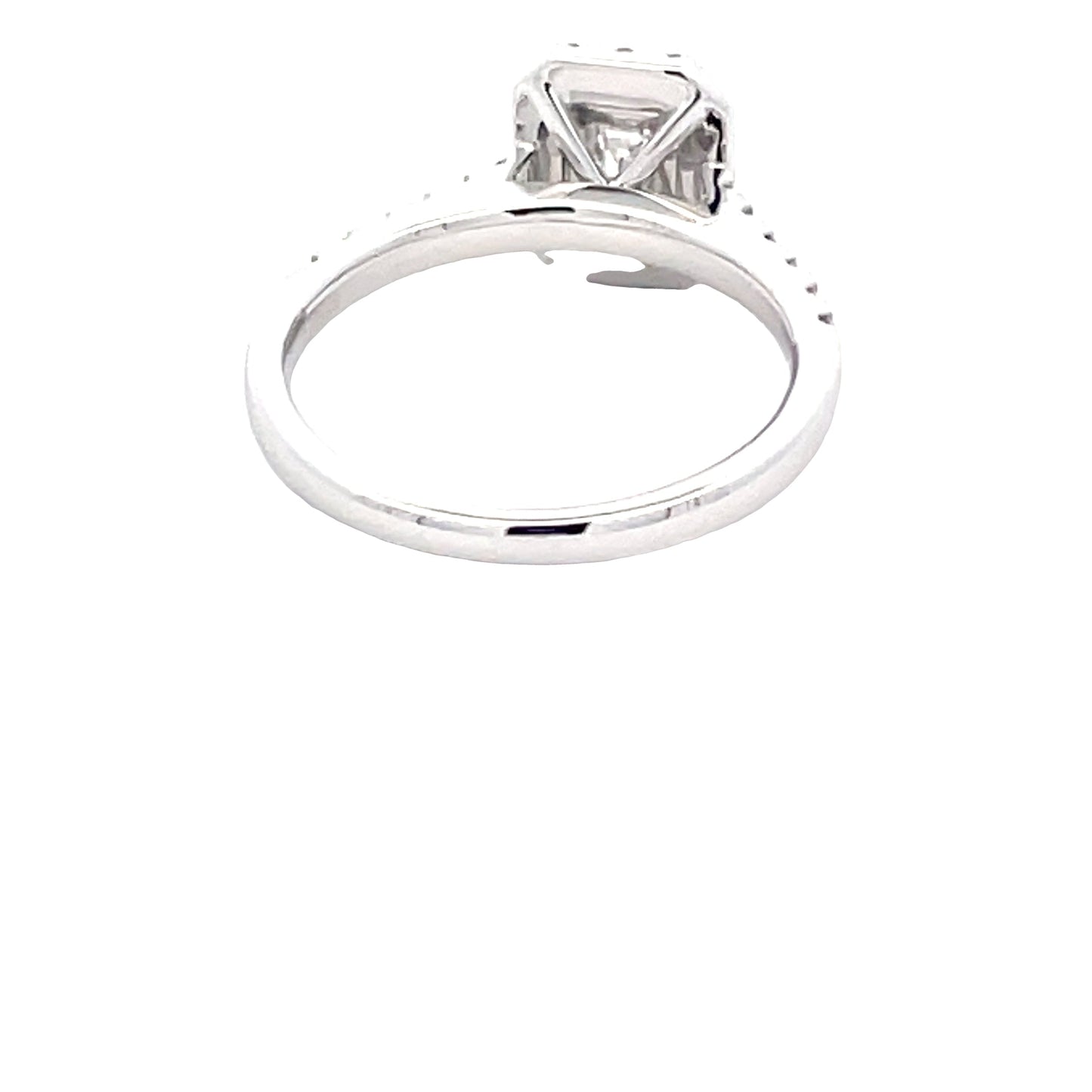 Platinum Emerald Cut Halo Cluster Style Diamond Ring - 1.20cts Gardiner Brothers