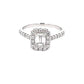 Platinum Emerald Cut Halo Cluster Style Diamond Ring - 1.20cts Gardiner Brothers