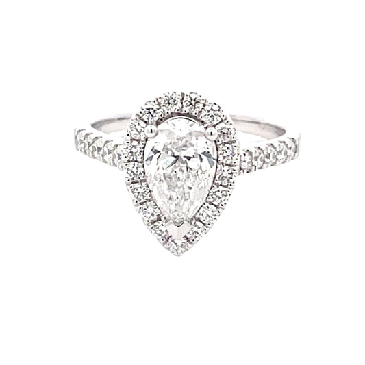 Pear Shaped Diamond Halo Cluster Style Ring - 1.72cts  Gardiner Brothers   