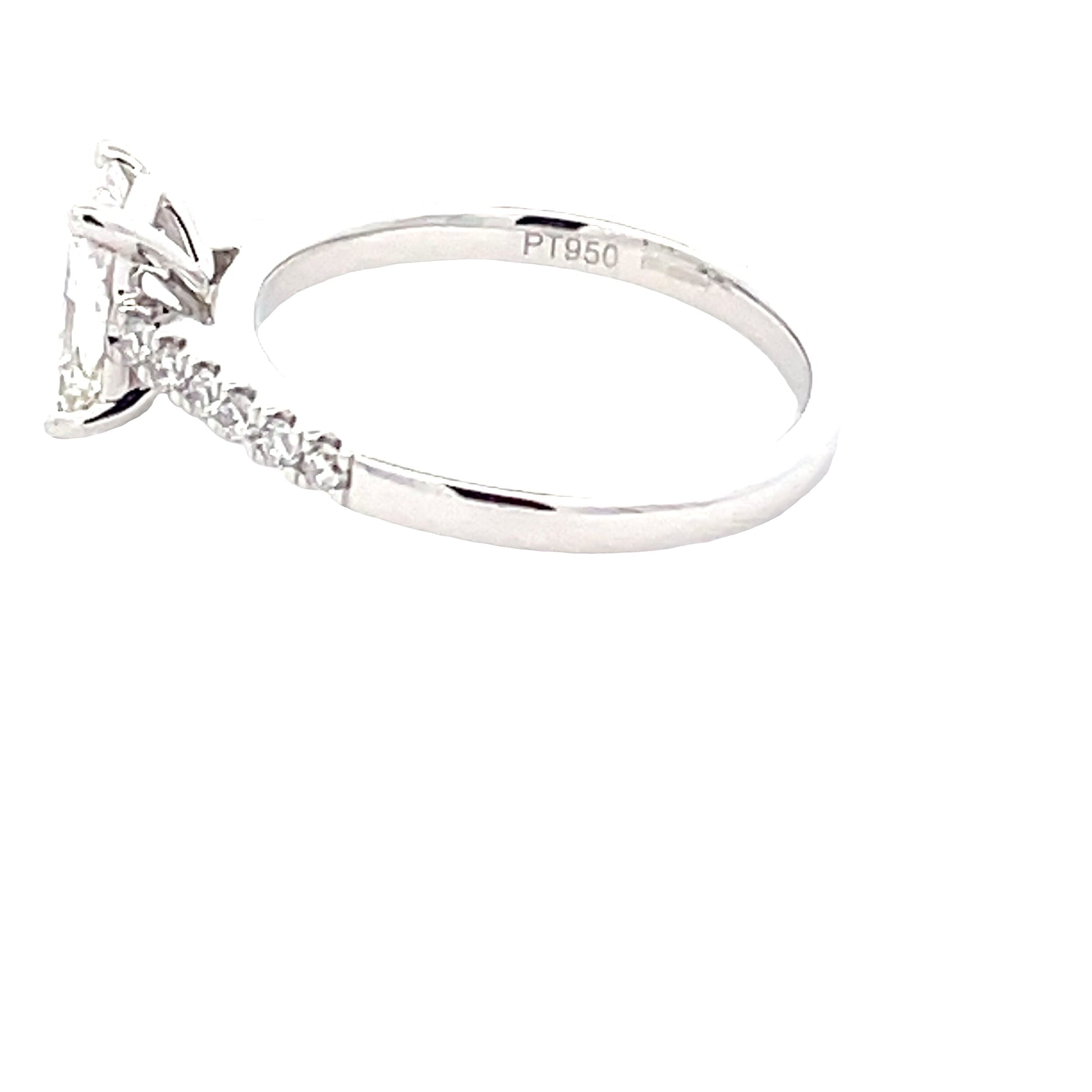 Platinum Radiant Cut Diamond Solitaire Ring with diamond set shoulders - 1.28cts Gardiner Brothers
