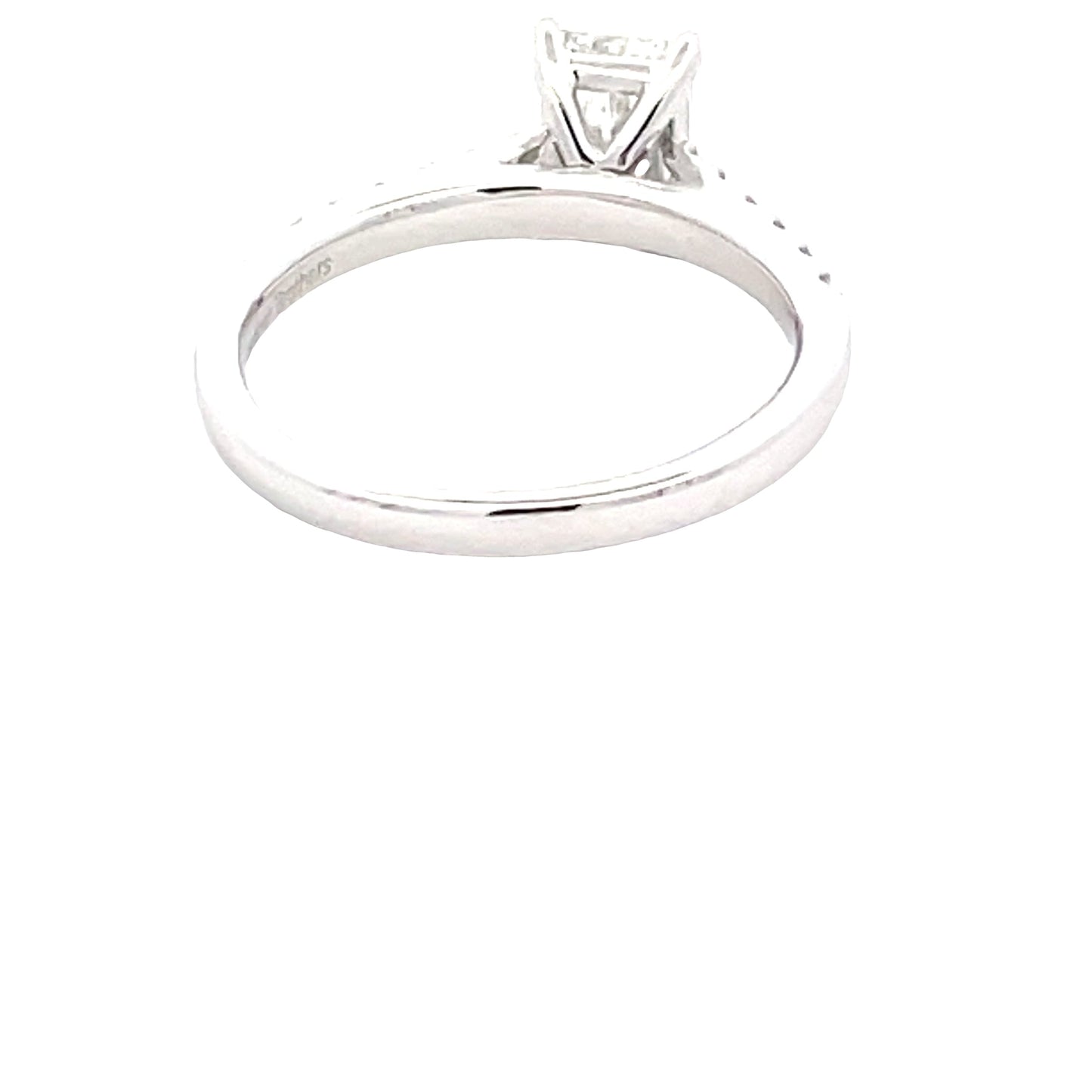 Platinum Radiant Cut Diamond Solitaire Ring with diamond set shoulders - 1.28cts Gardiner Brothers