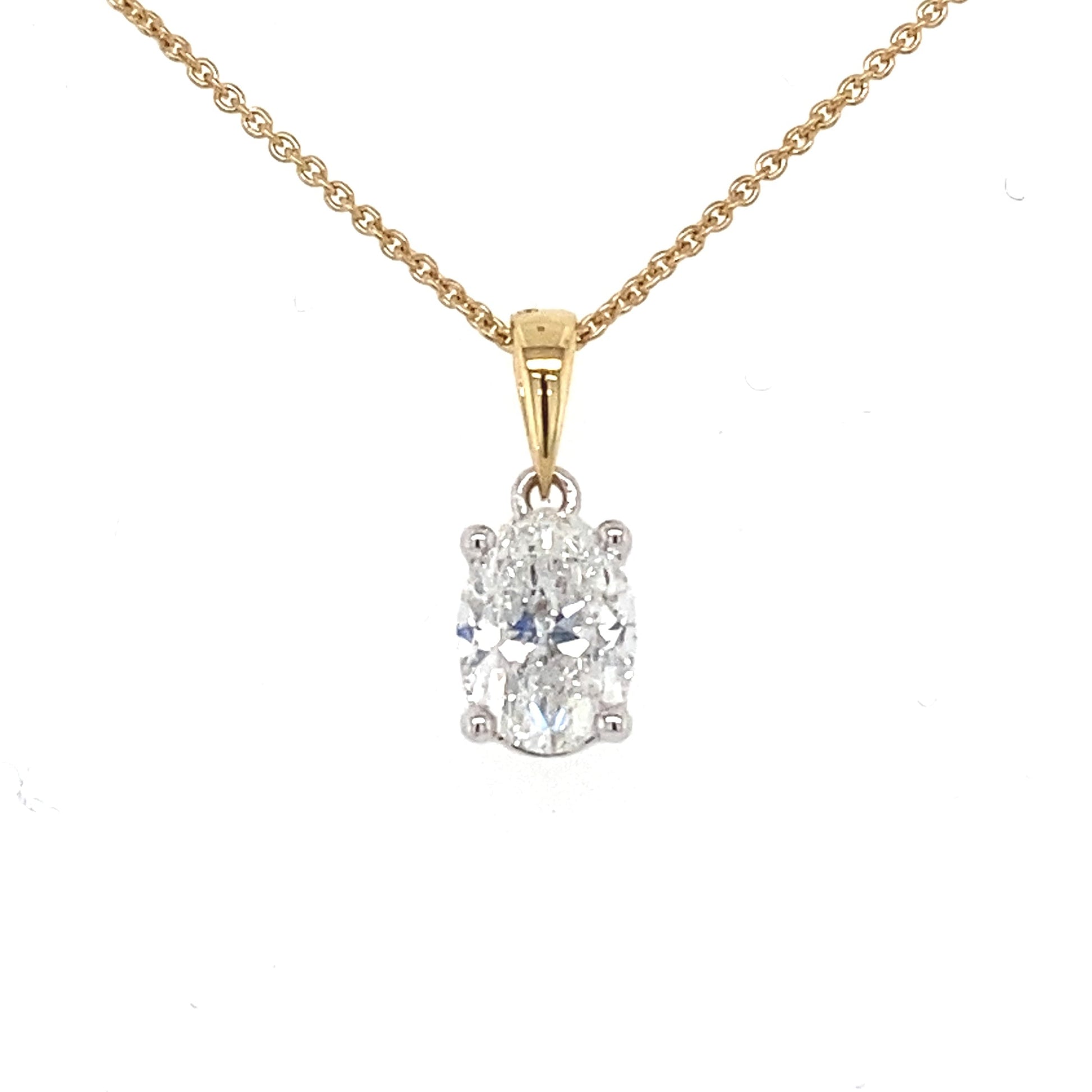 Oval Shaped Diamond Solitaire Pendant - 1.00cts  Gardiner Brothers   