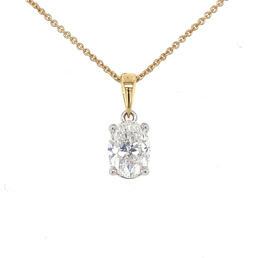 Oval Shaped Diamond Solitaire Pendant - 1.00cts  Gardiner Brothers   
