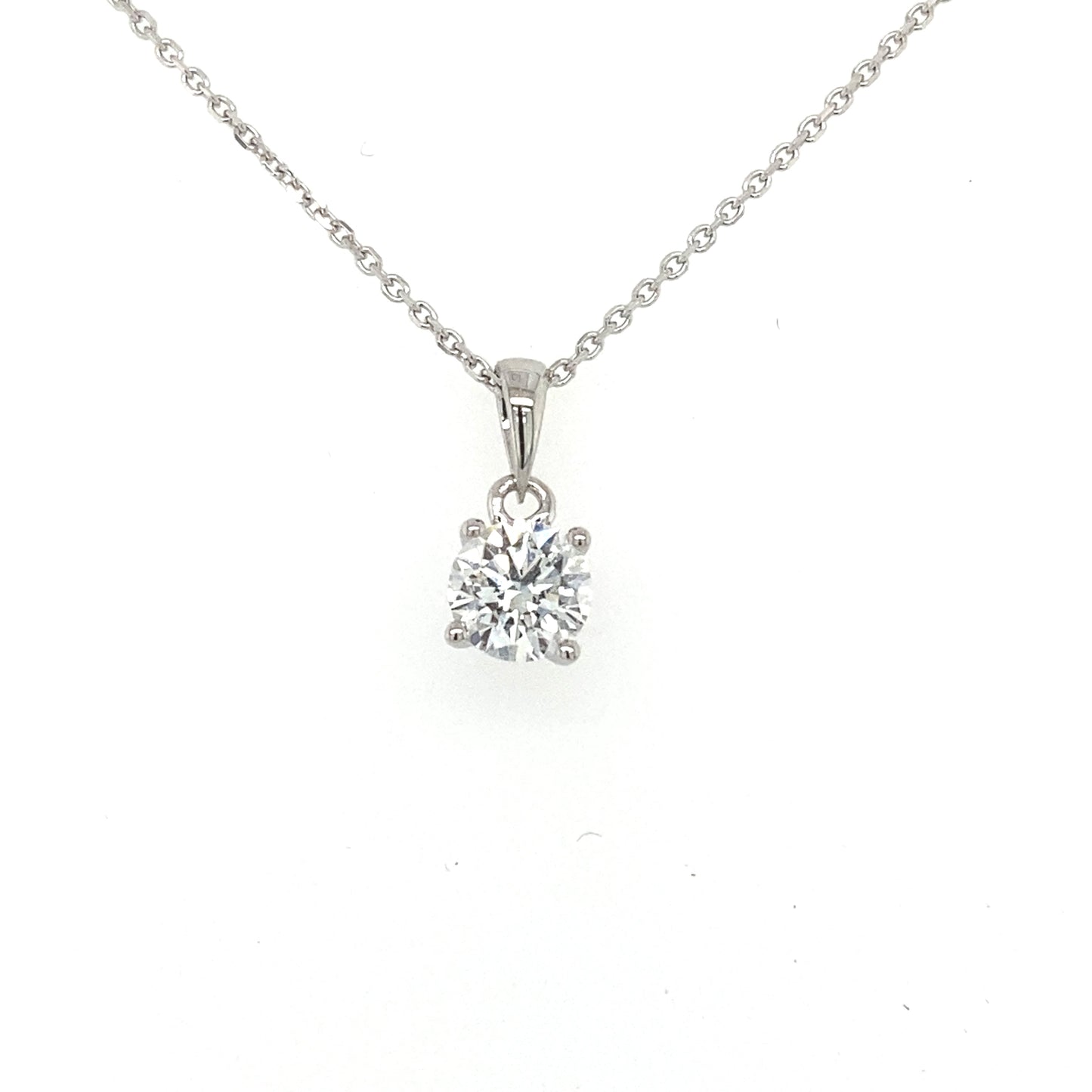 Round Brilliant Cut Diamond Solitaire Pendant - 0.80cts  Gardiner Brothers   