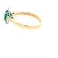 Oval Shaped Emerald and round brilliant cut diamond halo cluster ring  Gardiner Brothers   