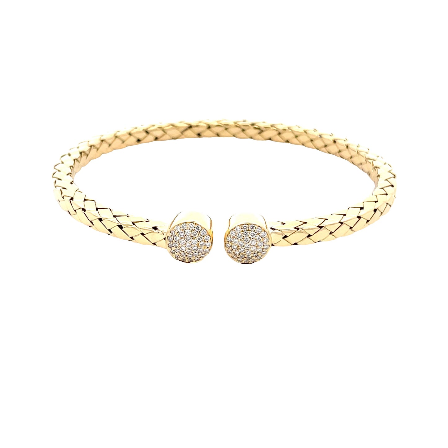 Yellow Gold Flex Diamond Set Bangle  Gardiner Brothers   