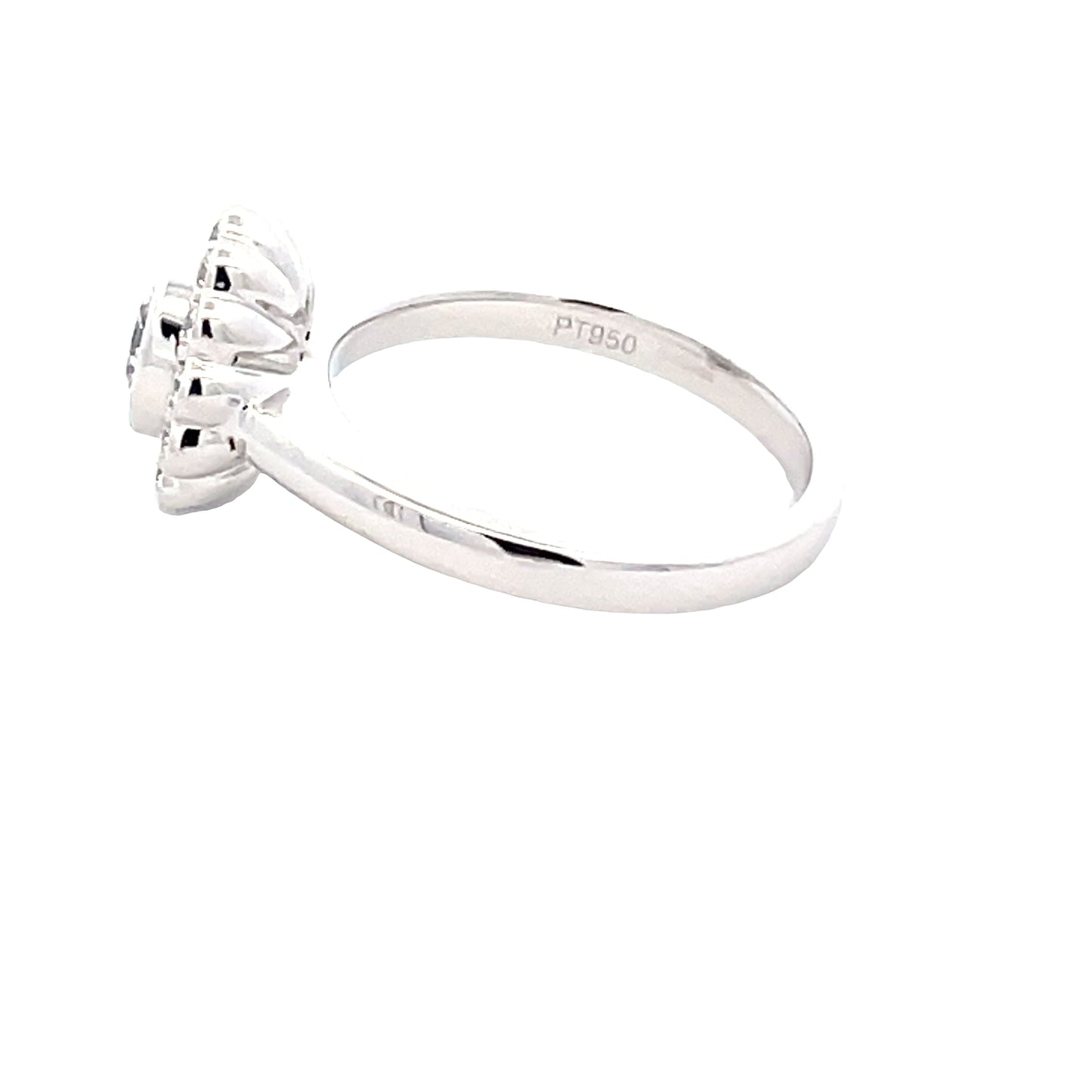 Platinum Round Brilliant Cut Diamond Vintage Cluster Style Ring Gardiner Brothers