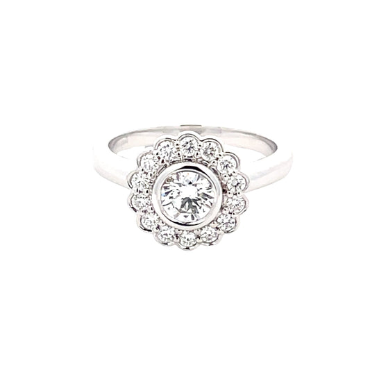 Round Brilliant Cut Diamond Vintage Cluster Style Ring  Gardiner Brothers   