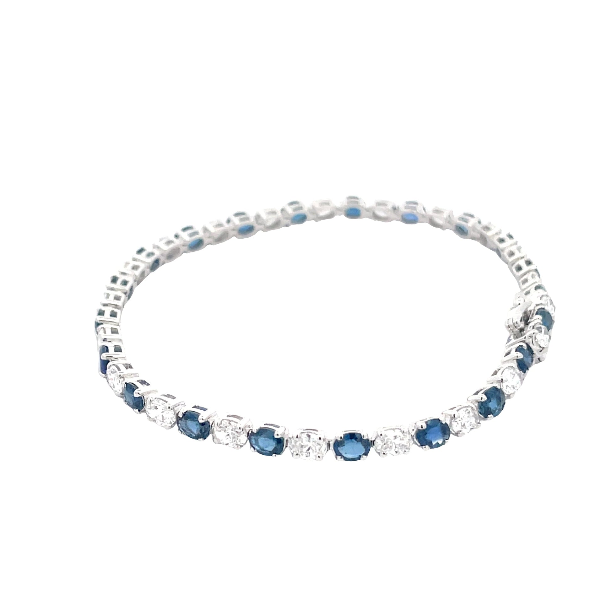 Oval Sapphire and Diamond Tennis Style Bracelet  Gardiner Brothers   