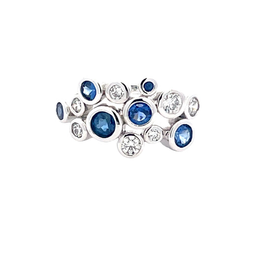 Sapphire and Diamond Bubble style ring  Gardiner Brothers   