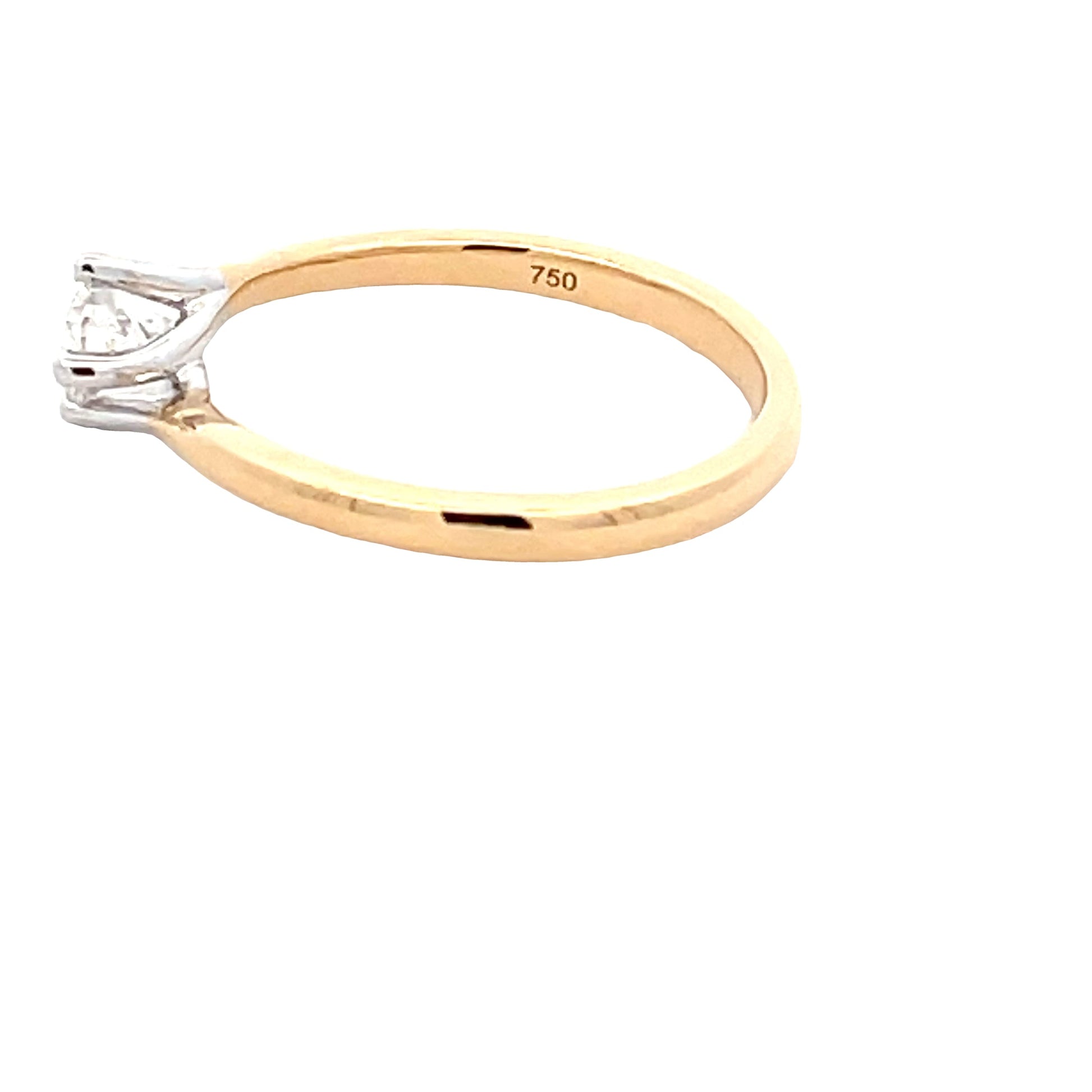 Yellow Gold Round Brilliant Cut Diamond Twist Solitaire Ring - 0.31cts Gardiner Brothers