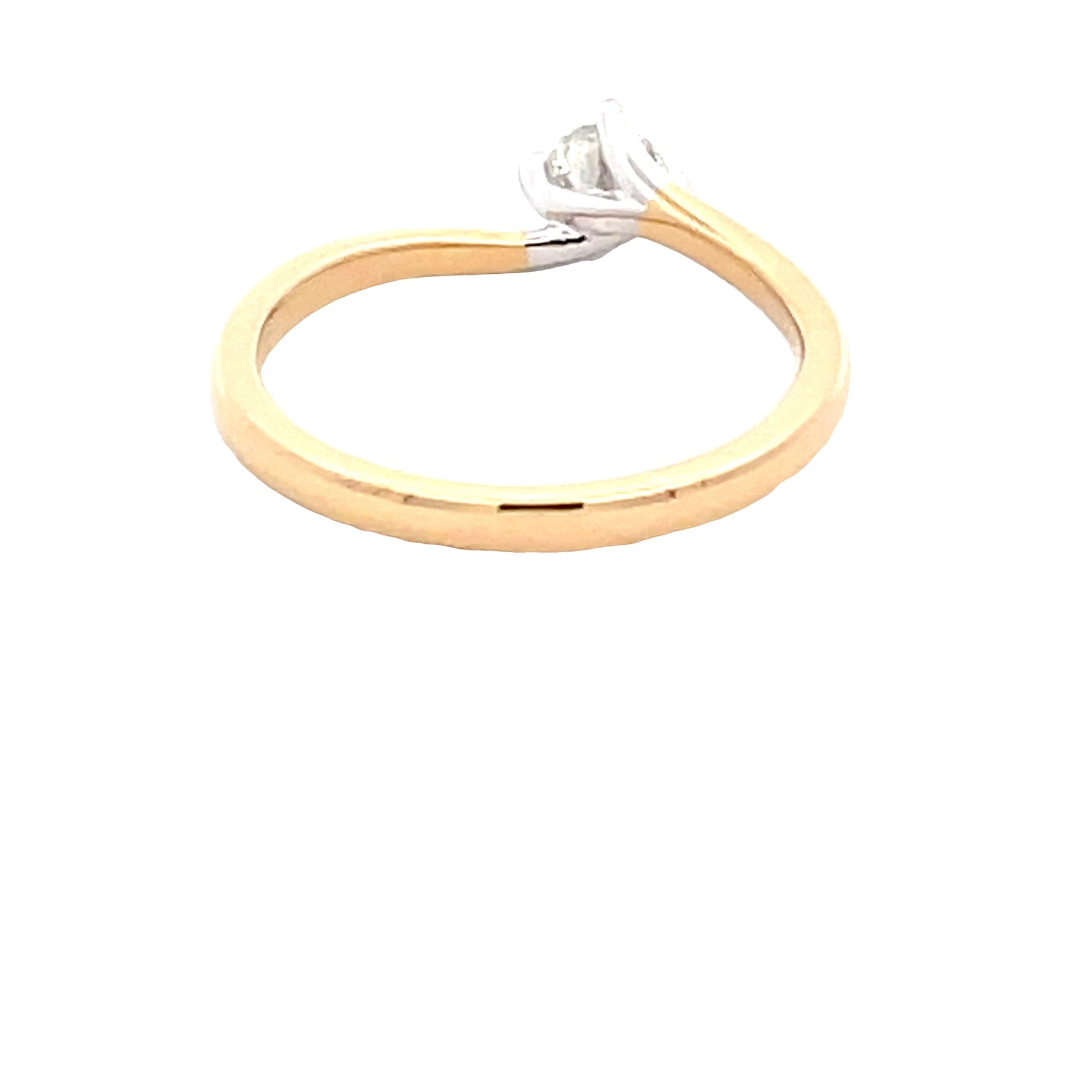 Yellow Gold Round Brilliant Cut Diamond Twist Solitaire Ring - 0.31cts Gardiner Brothers