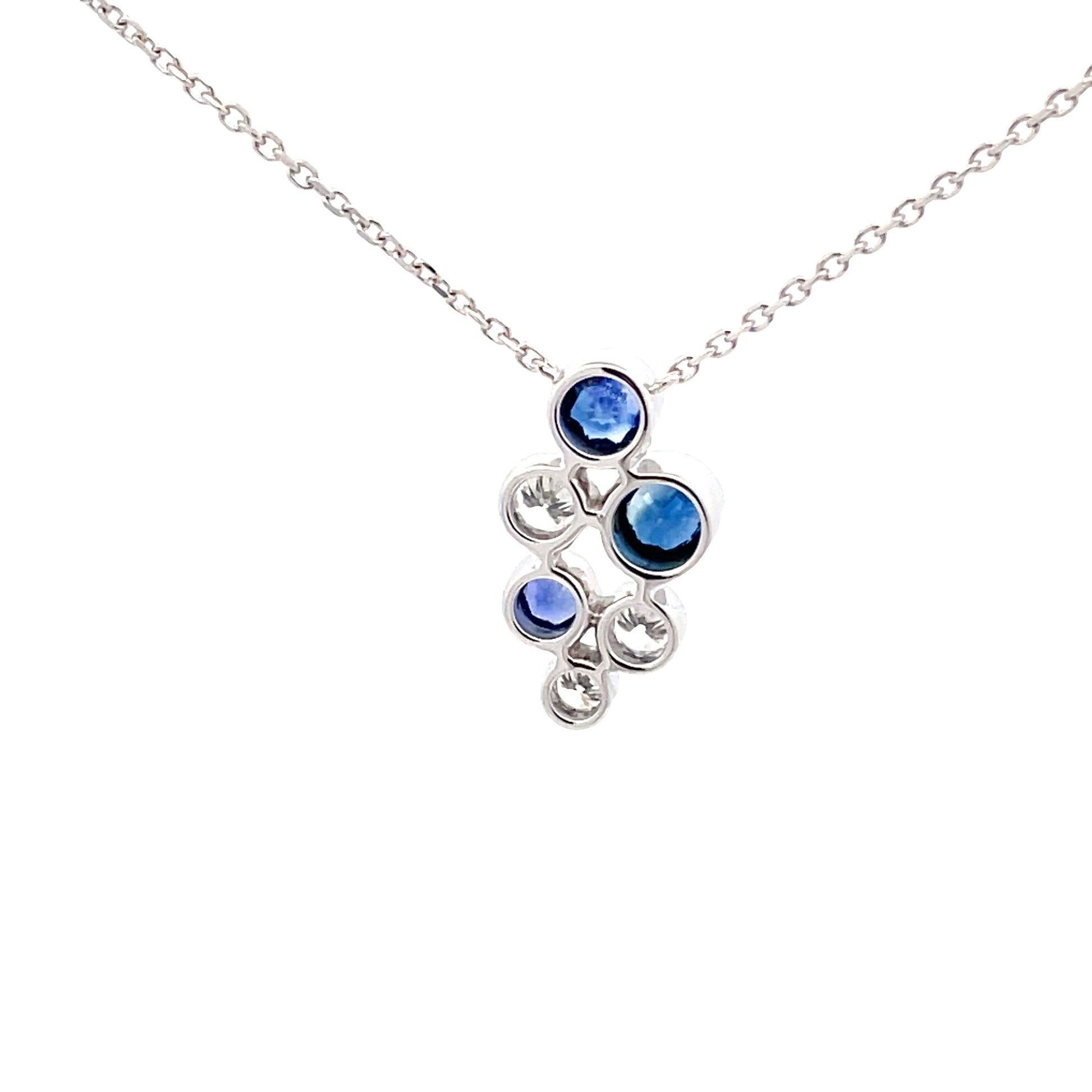 Sapphire and Diamond Bubble Style Pendant  Gardiner Brothers   