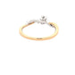 Yellow and White Gold Round Brilliant Cut Diamond Solitaire Ring with twist diamond set shoulders Gardiner Brothers