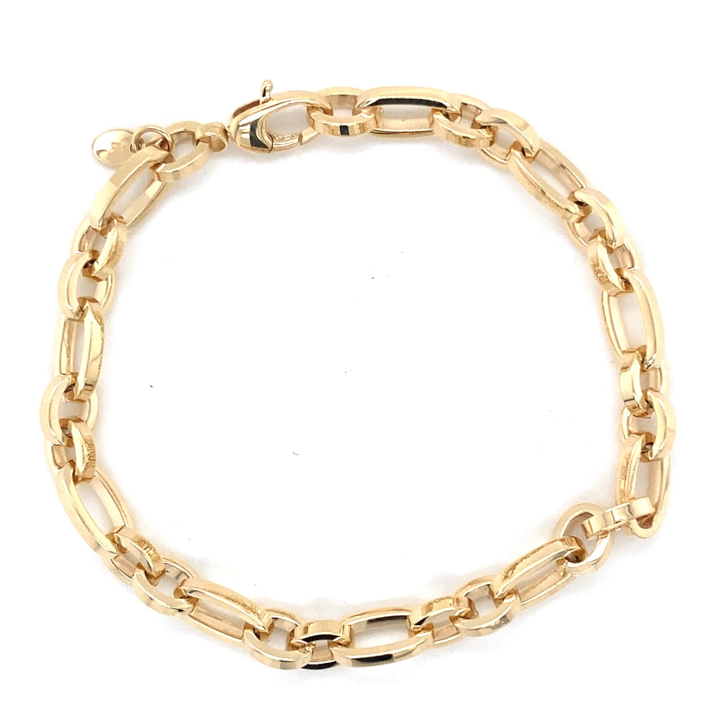 Yellow Gold Solid Oval Link Bracelet  Gardiner Brothers   