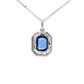 Octagonal Sapphire with Baguette Cut Diamonds Halo Pendant  Gardiner Brothers   