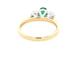 Oval Emerald and round brilliant cut diamond 3 stone ring  gardiner-brothers   