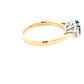 Oval Emerald and round brilliant cut diamond 3 stone ring  gardiner-brothers   