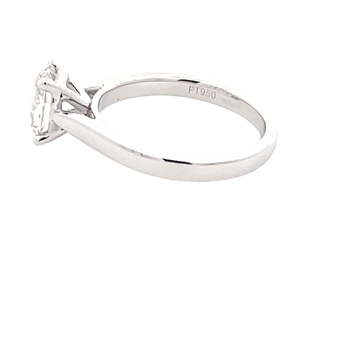 Platinum Oval Shaped Diamond Solitaire Ring - 1.30cts Gardiner Brothers