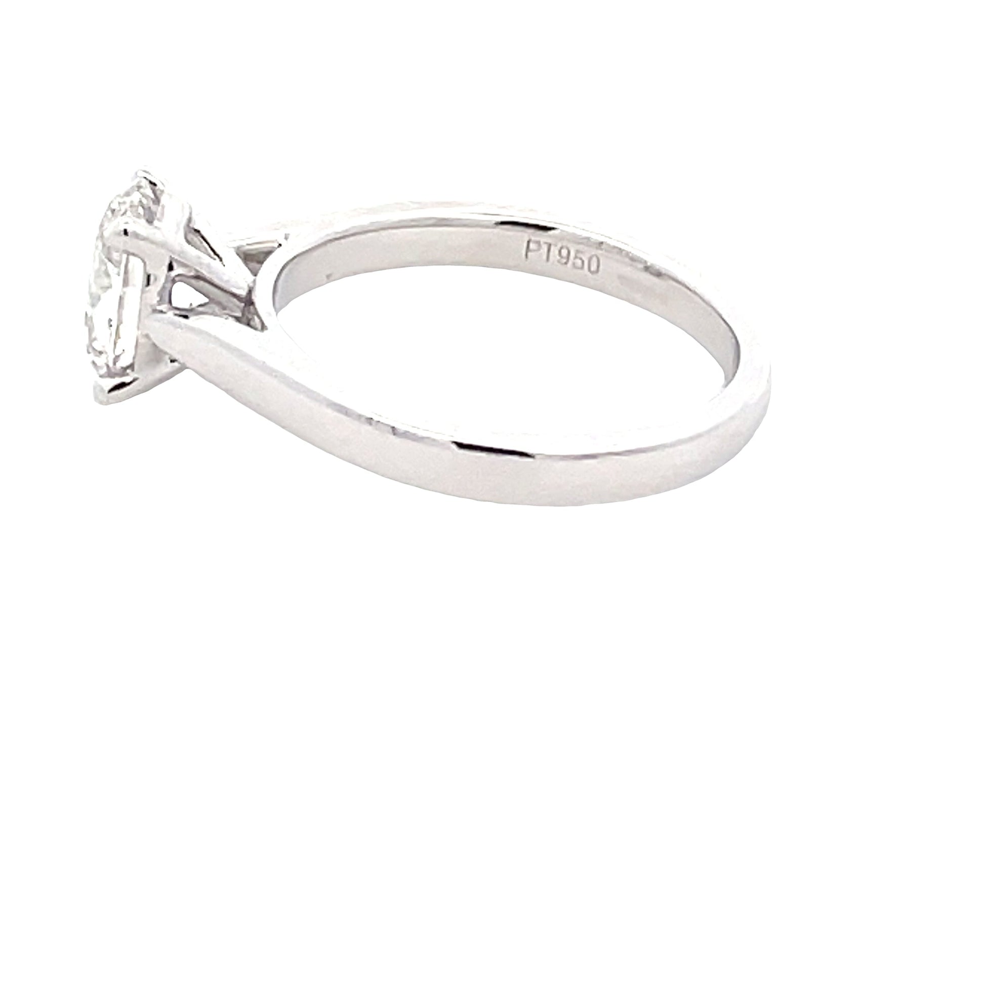 Platinum Oval Shaped Diamond Solitaire Ring - 1.30cts Gardiner Brothers