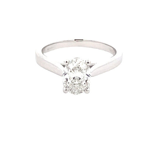 Platinum Oval Shaped Diamond Solitaire Ring - 1.30cts Gardiner Brothers
