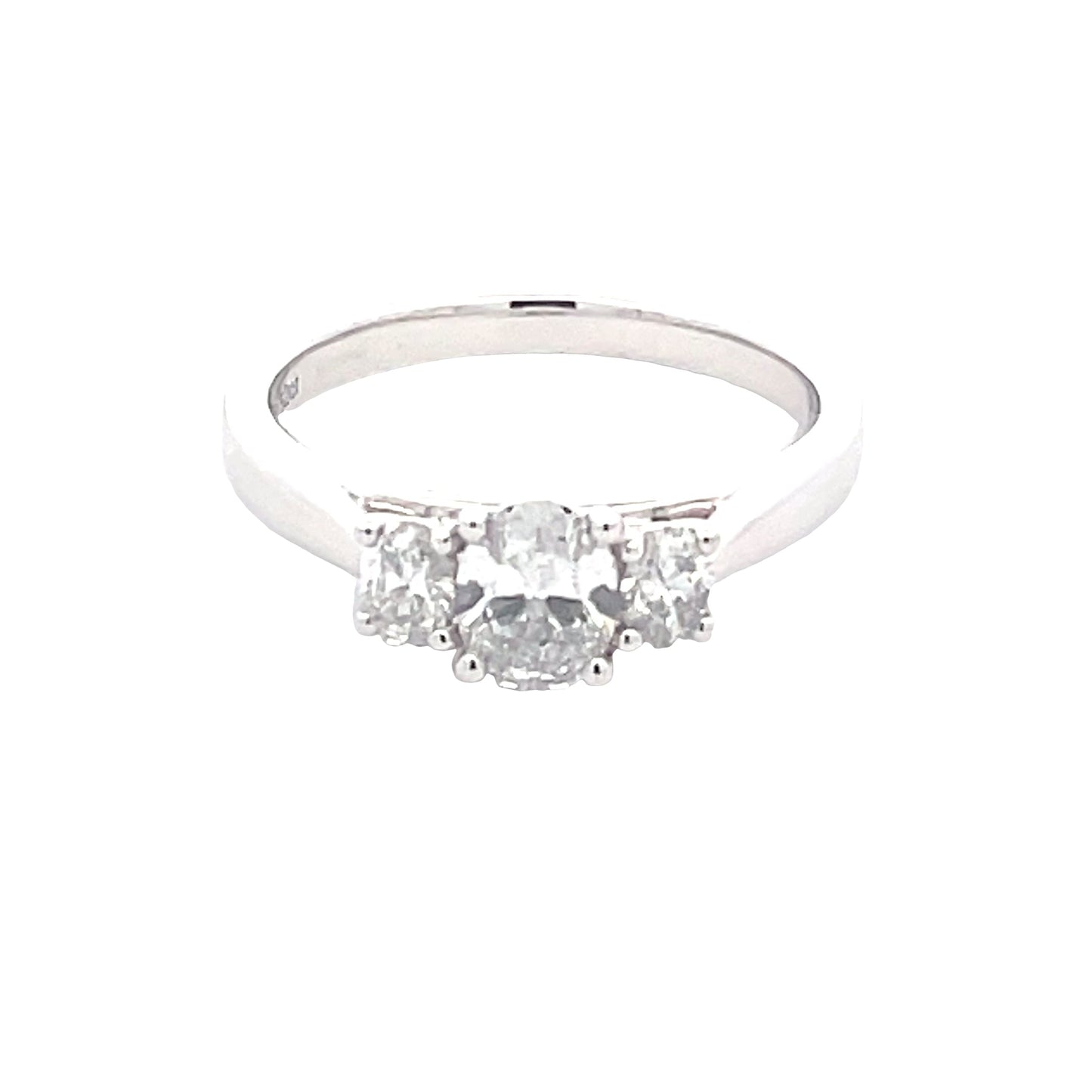Platinum Aurora Oval Shaped Diamond 3 stone ring - 0.82cts Gardiner Brothers