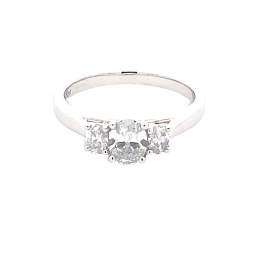 Platinum Aurora Oval Shaped Diamond 3 stone ring - 0.82cts Gardiner Brothers