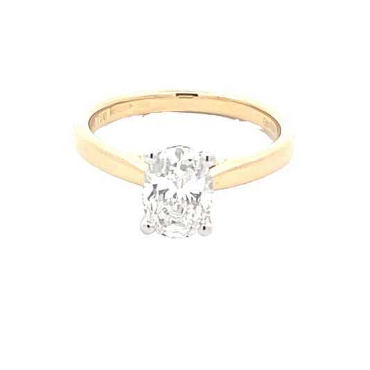 Oval Shaped Diamond Solitaire Ring with a hidden halo - 1.27cts  Gardiner Brothers   