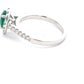 Pear Shaped emerald and round brilliant cut diamond halo cluster ring  Gardiner Brothers   