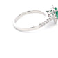 Pear Shaped emerald and round brilliant cut diamond halo cluster ring  Gardiner Brothers   