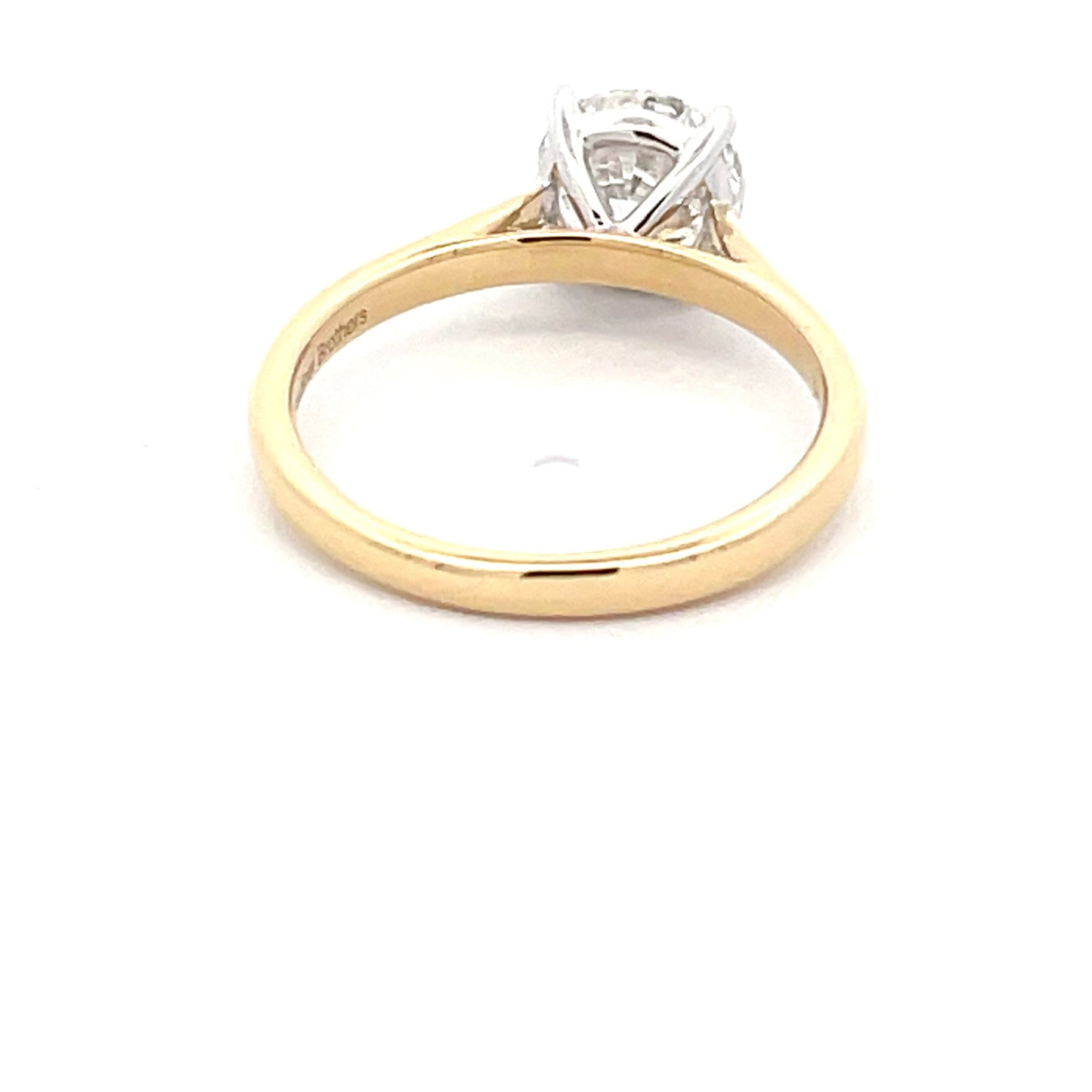 Yellow Gold Round Brilliant cut diamond solitaire ring - 1.51cts Gardiner Brothers