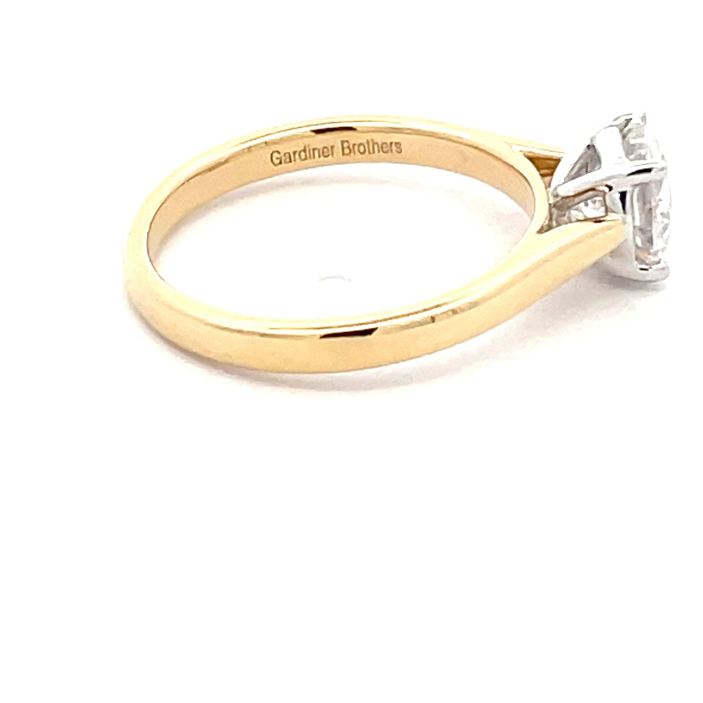 Yellow Gold Round Brilliant Cut Diamond Solitaire Ring - 1.20cts Gardiner Brothers