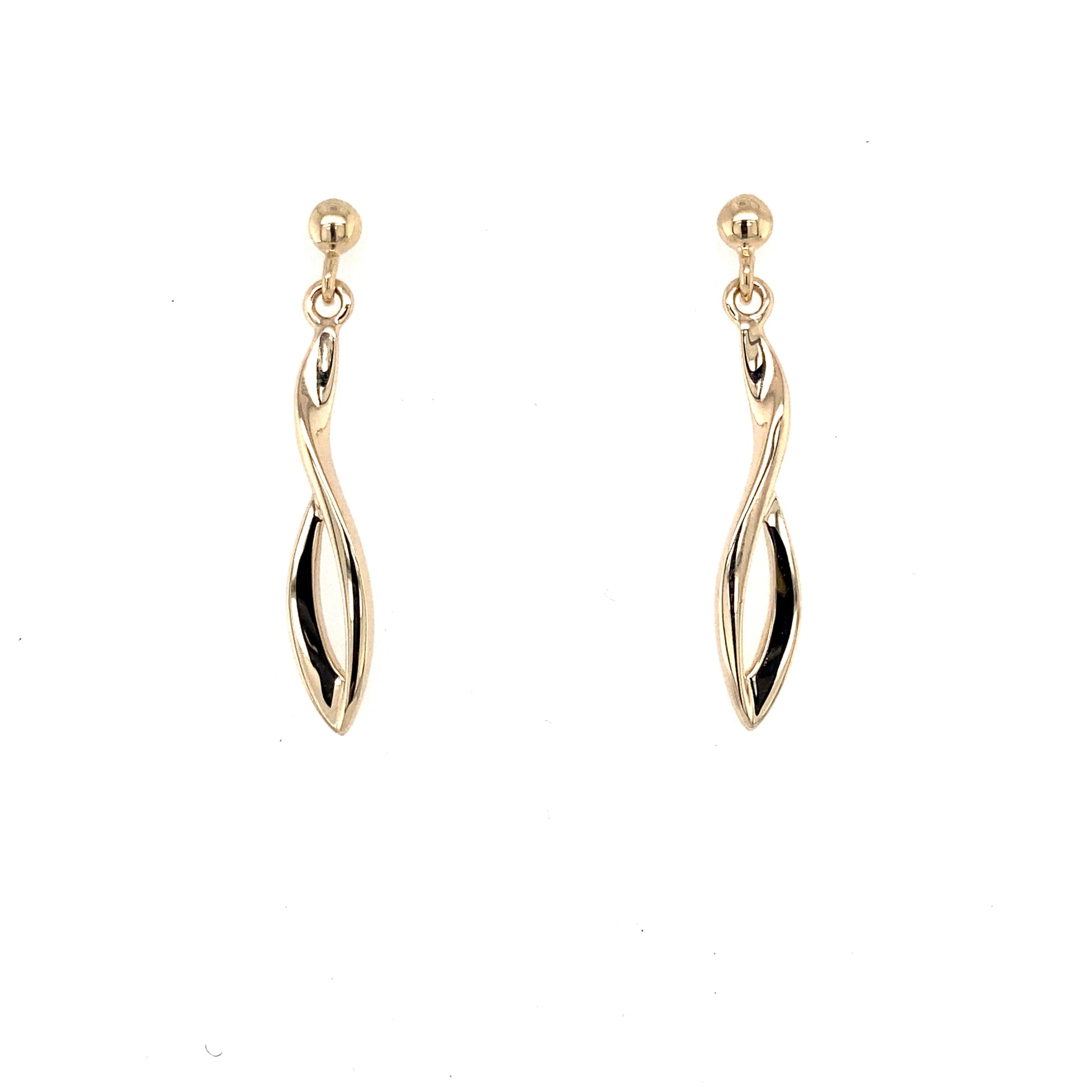 Yellow Gold Tulip Style Drop Earrings  Gardiner Brothers   