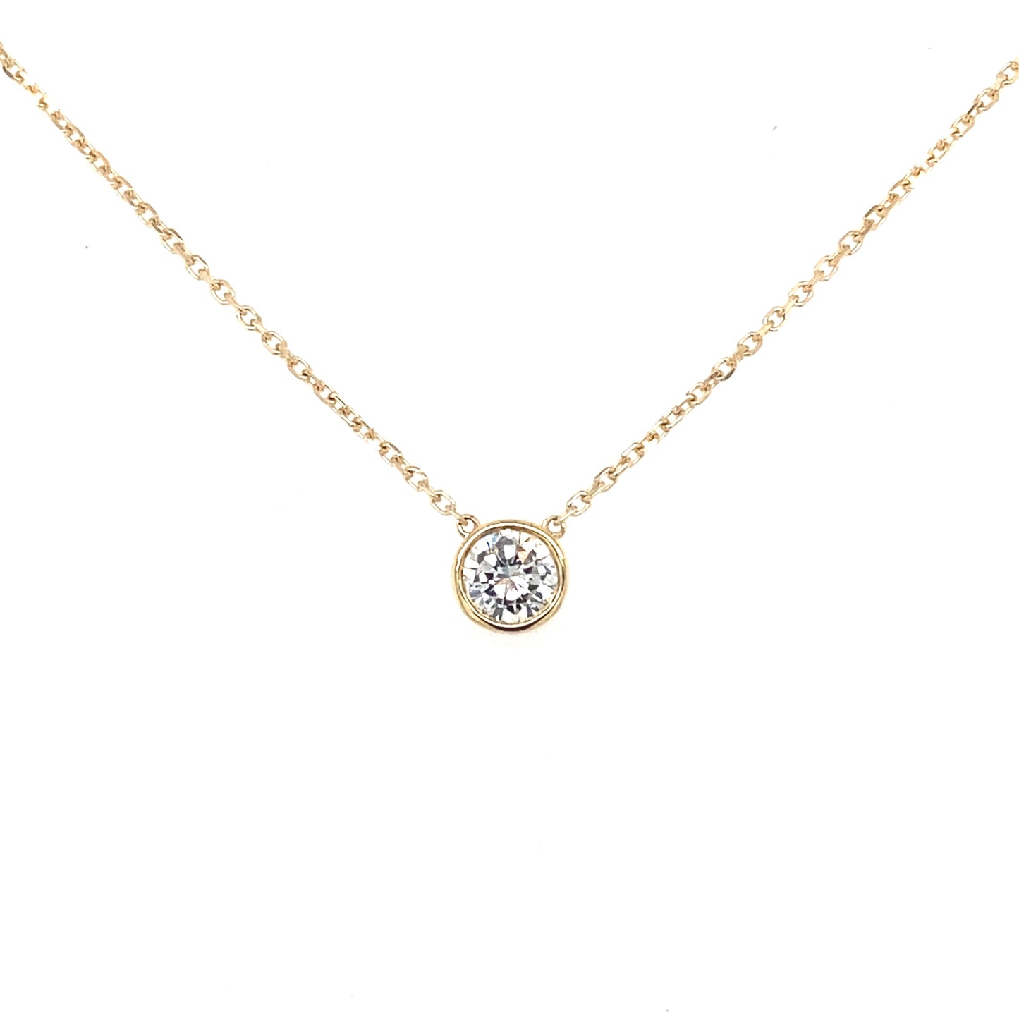 Round Brilliant Cut Diamond Rub Over Style Pendant - 0.40cts  Gardiner Brothers   