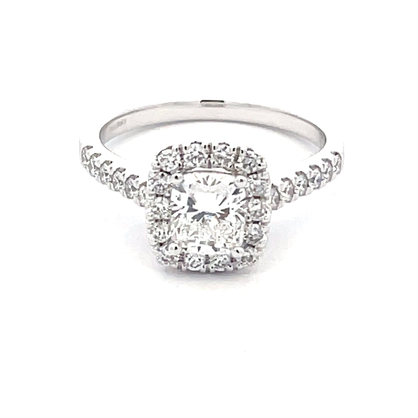 Cushion Shaped Diamond Halo Cluster Style Ring - 1.39cts  Gardiner Brothers   