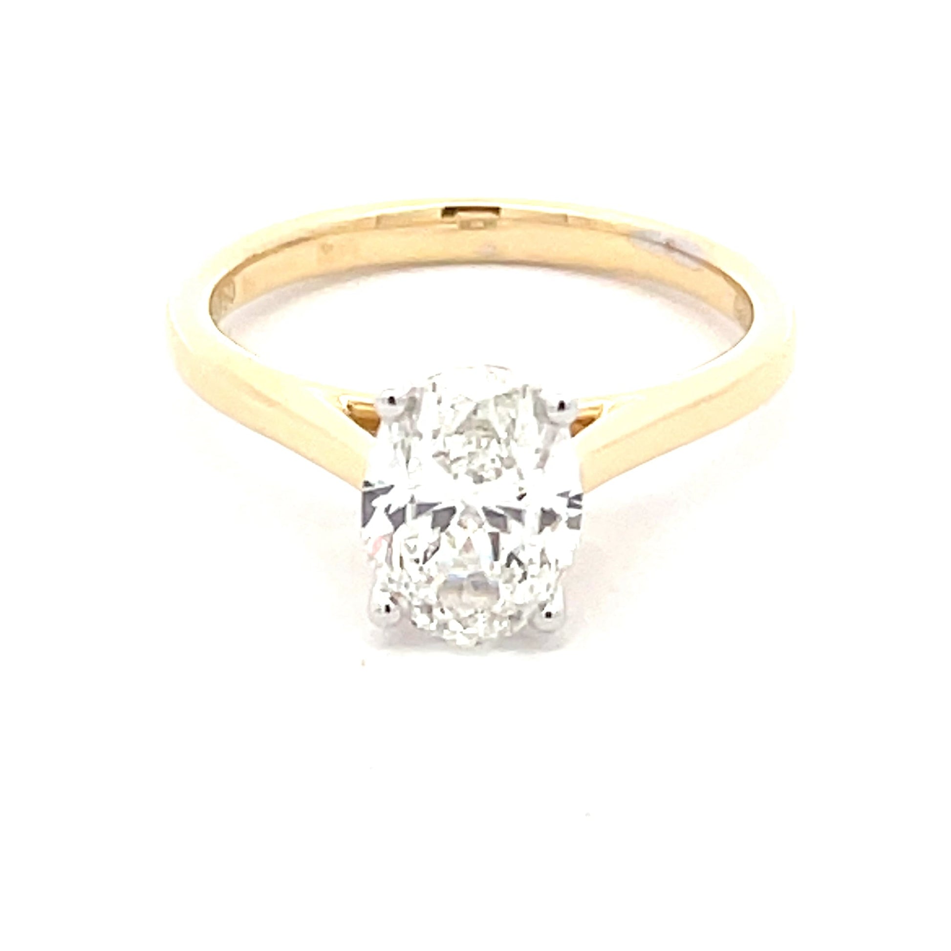 Yellow Gold Oval Shaped Diamond Solitaire Ring - 1.51cts Gardiner Brothers