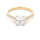 Yellow Gold Oval Shaped Diamond Solitaire Ring with round brilliant cut diamond set shoulders - 1.28cts Gardiner Brothers