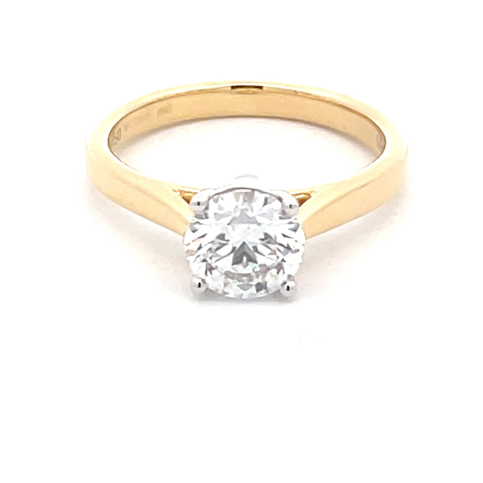 Yellow Gold Round Brilliant Cut Diamond Solitaire Ring - 1.20cts Gardiner Brothers