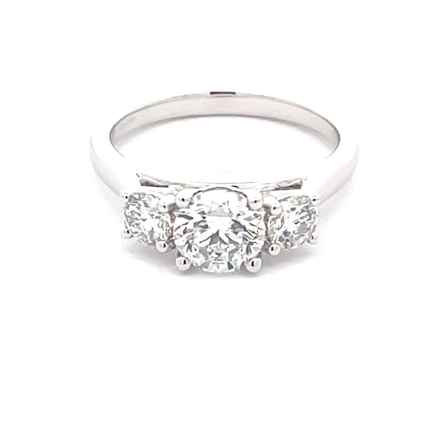 Platinum Round Brilliant Cut Diamond 3 Stone Ring - 1.50cts Gardiner Brothers