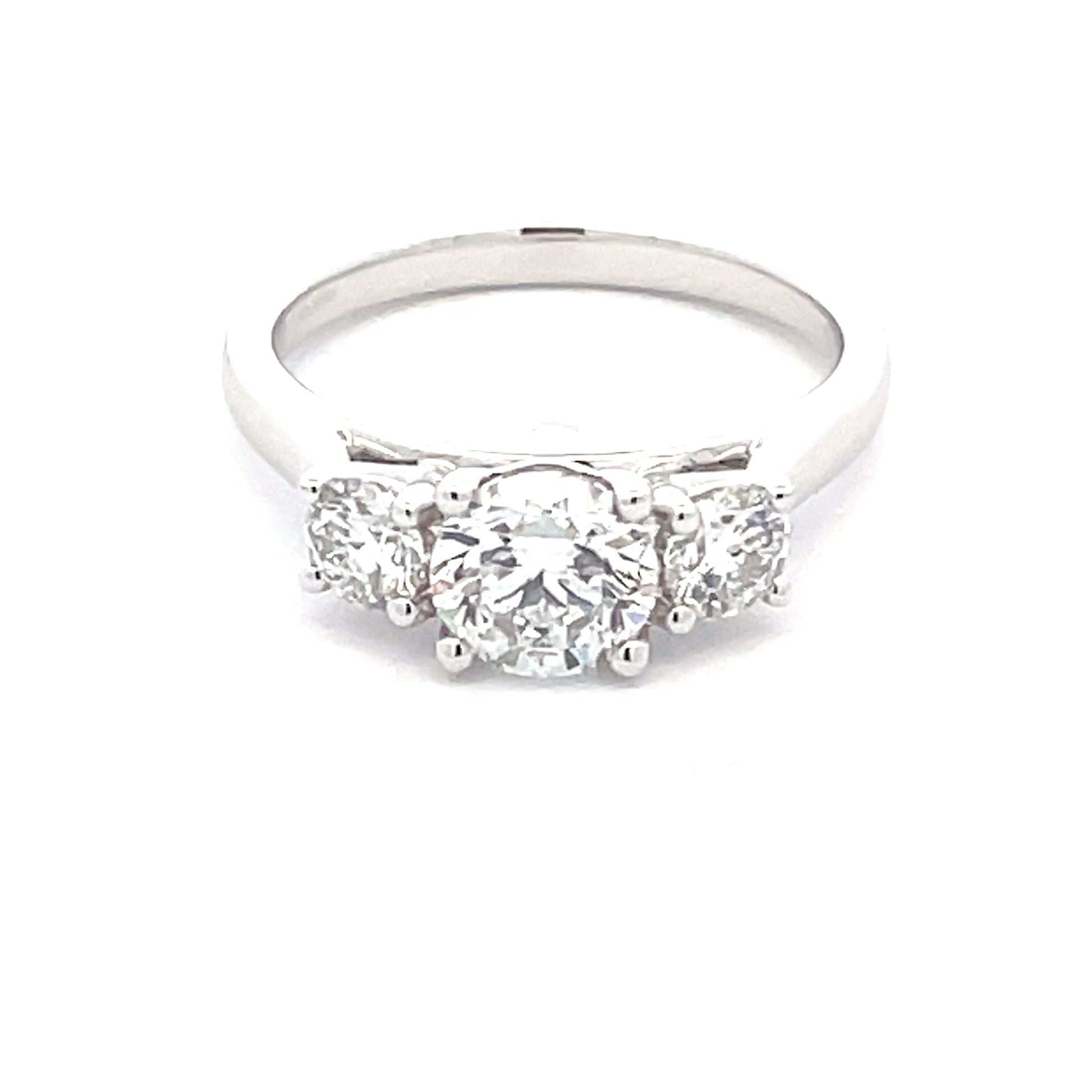 Platinum Round Brilliant Cut Diamond 3 Stone Ring - 1.50cts Gardiner Brothers