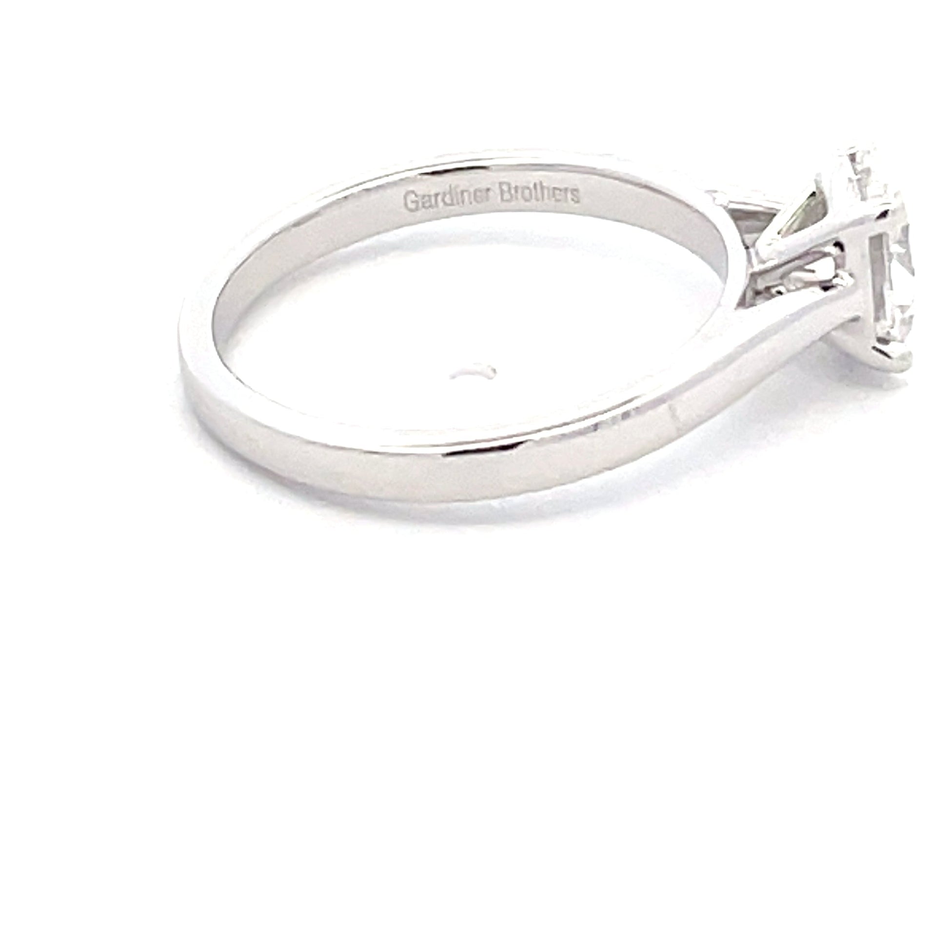 Platinum Oval Shaped Diamond Solitaire Ring - 0.90cts Gardiner Brothers