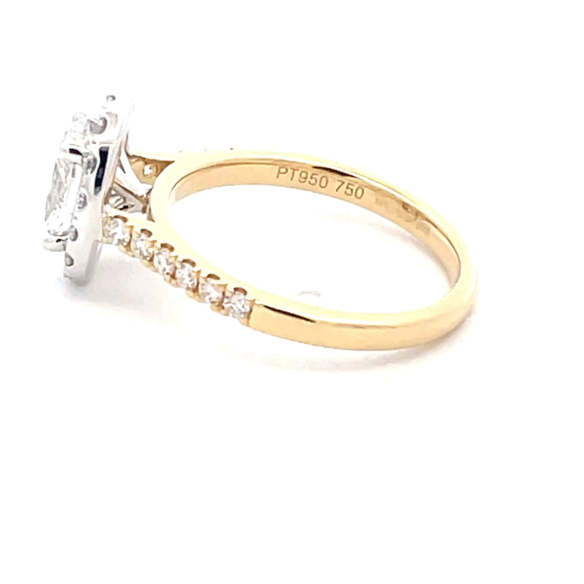 Yellow Gold Oval Shaped diamond halo cluster style ring - 1.46cts Gardiner Brothers