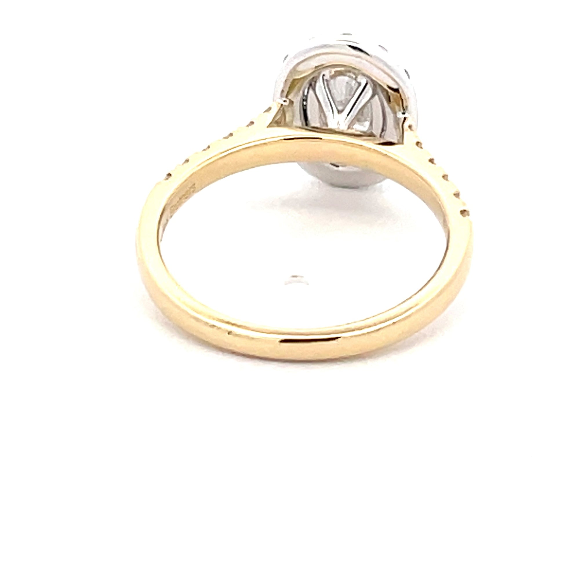 Yellow Gold Oval Shaped diamond halo cluster style ring - 1.46cts Gardiner Brothers