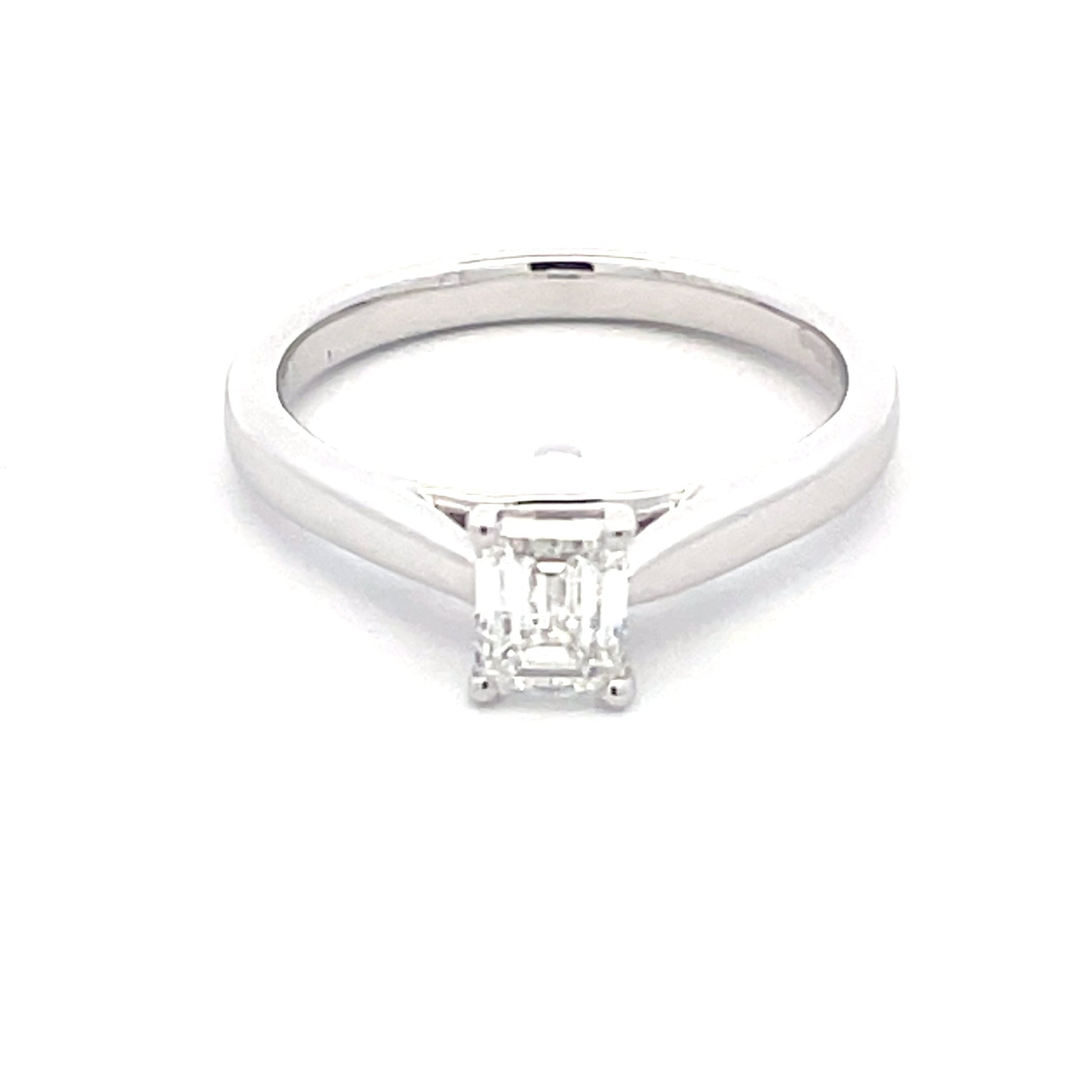 Platinum Emerald Cut Diamond Solitaire Ring - 0.70cts Gardiner Brothers
