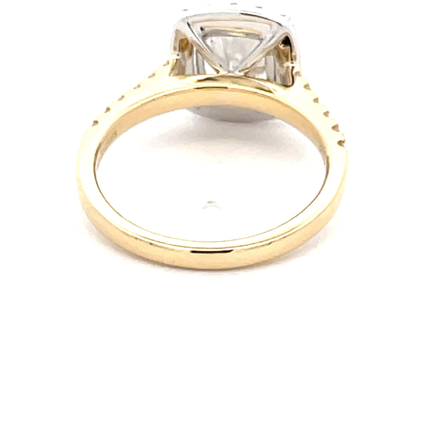 Yellow Gold Cushion Shaped Diamond Halo Cluster Style Ring - 2.07cts Gardiner Brothers