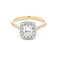 Yellow Gold Cushion shaped diamond halo cluster style ring - 1.24cts Gardiner Brothers