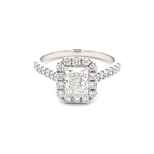 Radiant Cut Diamond Halo Cluster Style Ring - 1.51cts  Gardiner Brothers   